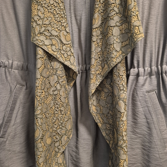 LOGO By Lori Goldstein Lace-Trimmed Women's Jacket in Green - Picture 3 of 15